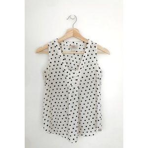 Ann Taylor LOFT White Sleeveless Petite Blouse